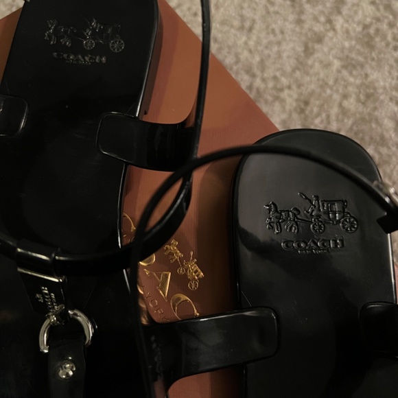 COACH Plato Black Jelly Sandals - Picture 5 of 6